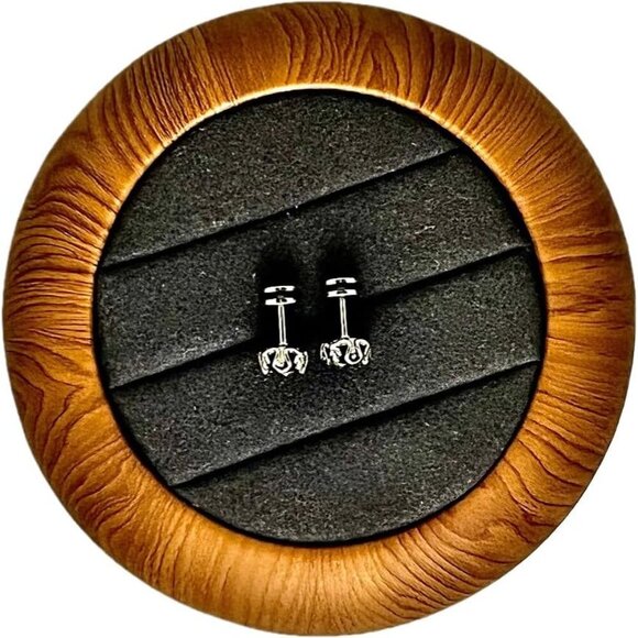 Elegant Sterling Silver Cubic Zirconia Stud Earrings with Luxury Gift Box, Hypoa - Picture 2 of 4